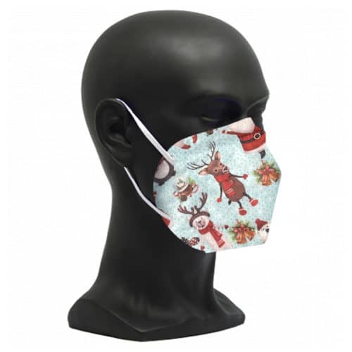 FFP2 Maske Weihnachten Weihnachtsmotiv hellblau