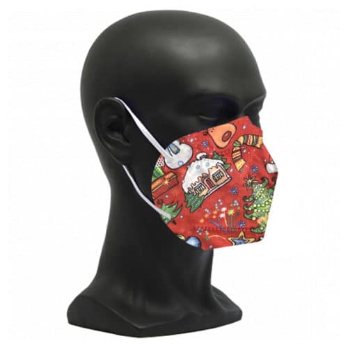 FFP2 Maske Weihnachten Weihnachtsmotiv rot